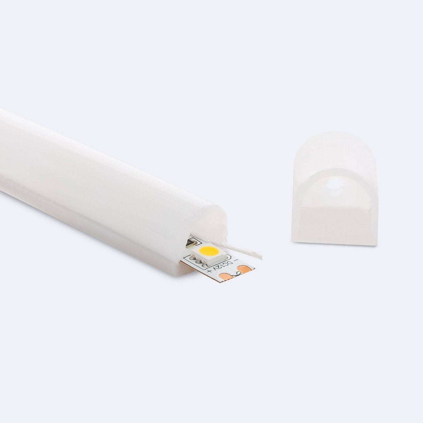 Tube Silicone LED Semi-Circulaire Encastré pour Ruban 11 mm